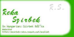 reka szirbek business card